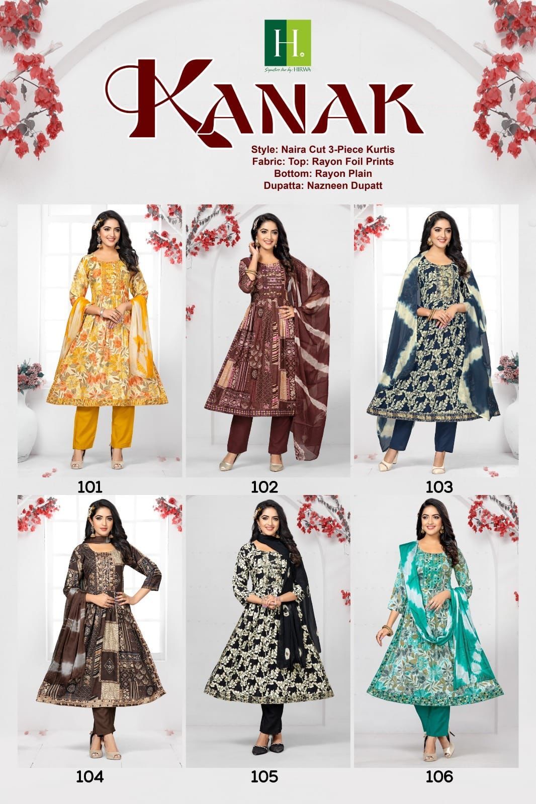 Hirwa Kanak Rayon Kurti With Bottom Dupatta Catalog
